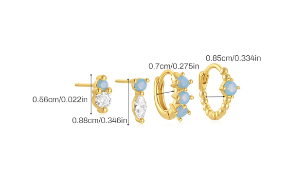 Natural Opal Earring Set