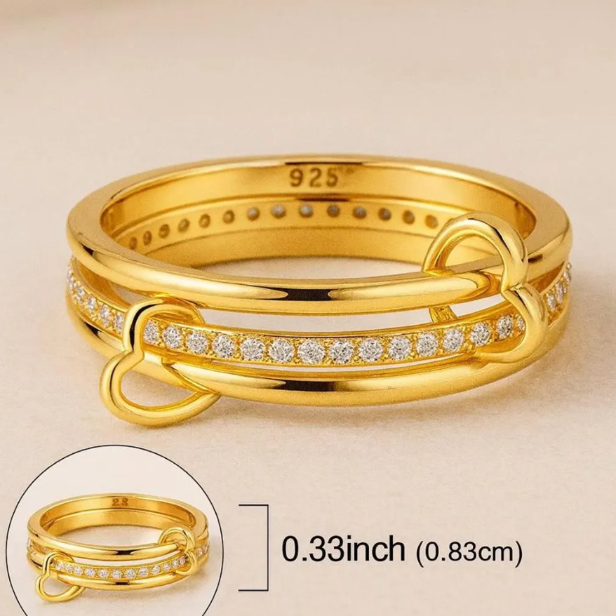 Infinity Love Gold Double Ring