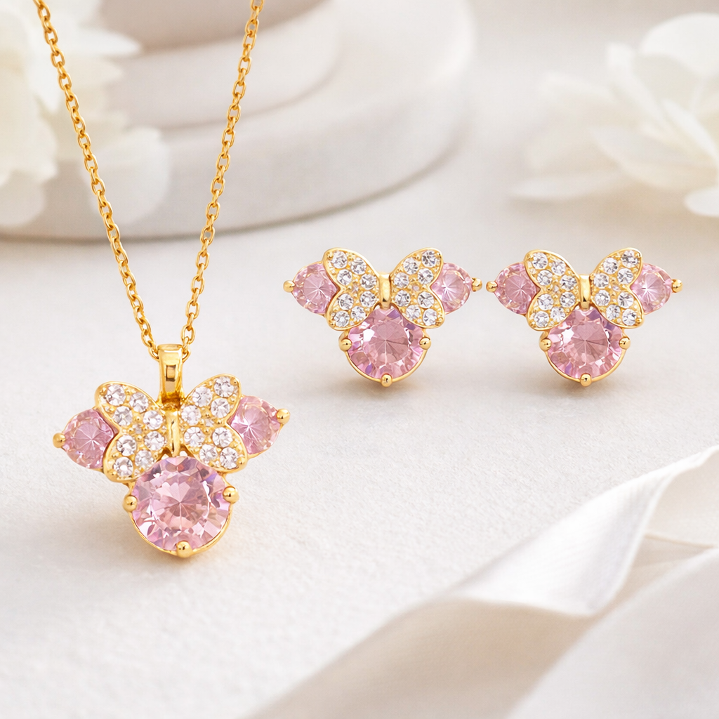 Minnie Pink Sparkle Jewelry Set