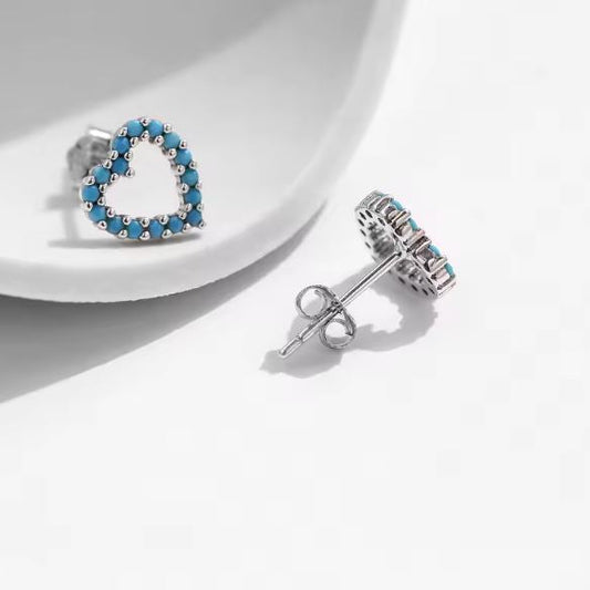 Aqua Heart Earrings