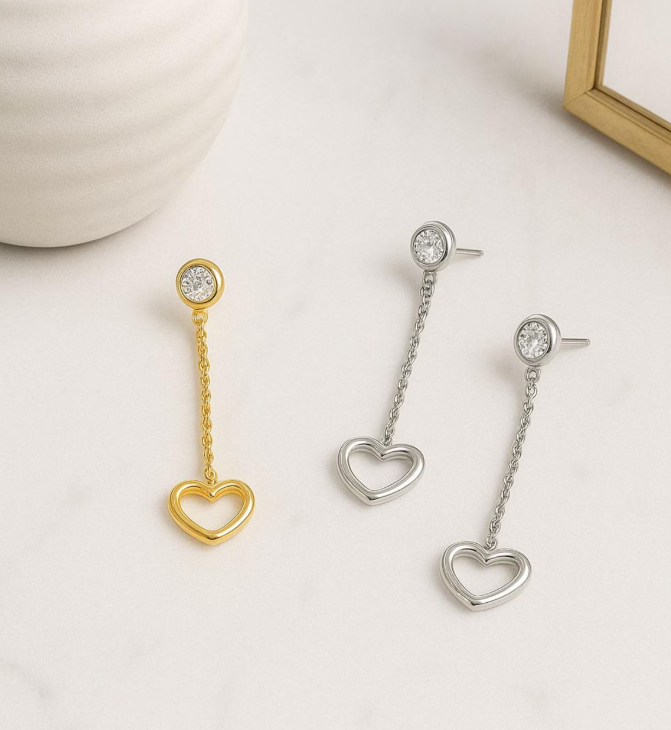 Lia Heart Drop Earrings