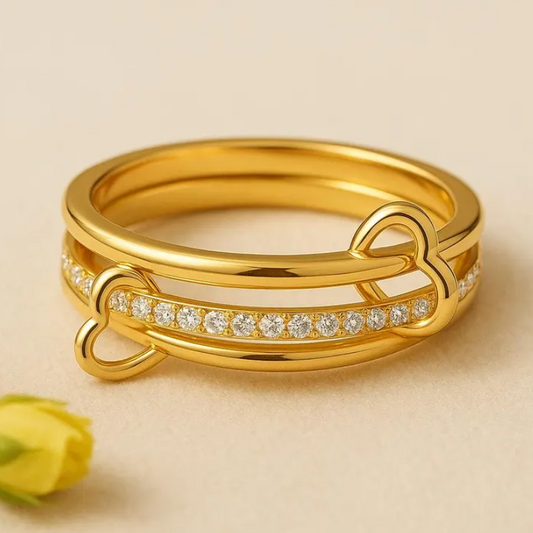 Infinity Love Gold Double Ring