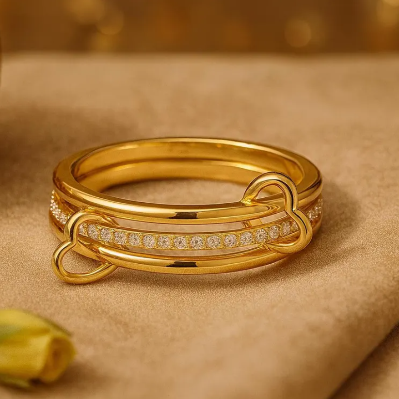 Infinity Love Gold Double Ring