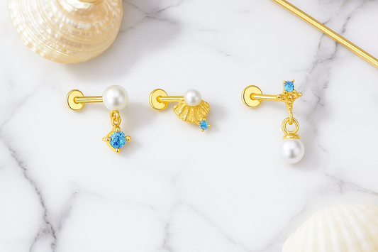 Ocean Pearl Earring Set