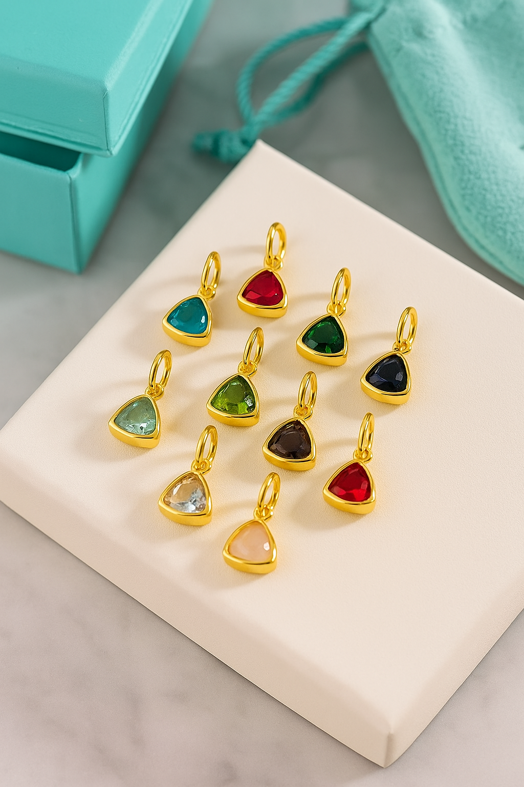 Initial Necklace with Birthstone