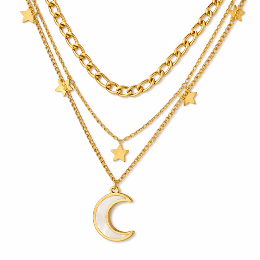 Moon & Stars Layered Necklace