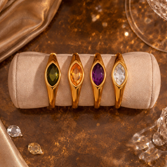 The Marquise Line Rings