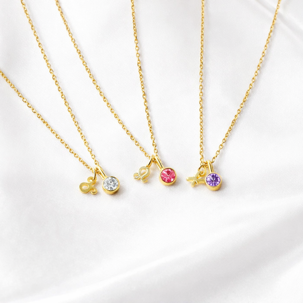 Zodiac Birthstone Necklaces