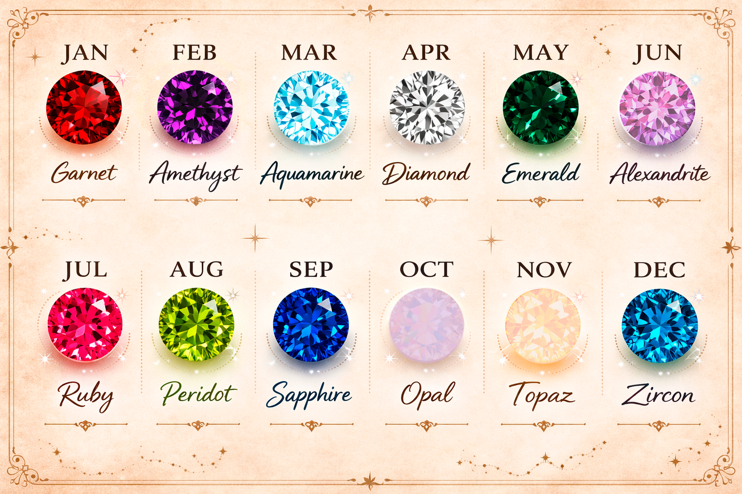 Zodiac Birthstone Necklaces