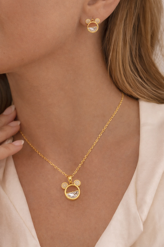 Crystal Mouse Jewelry Set