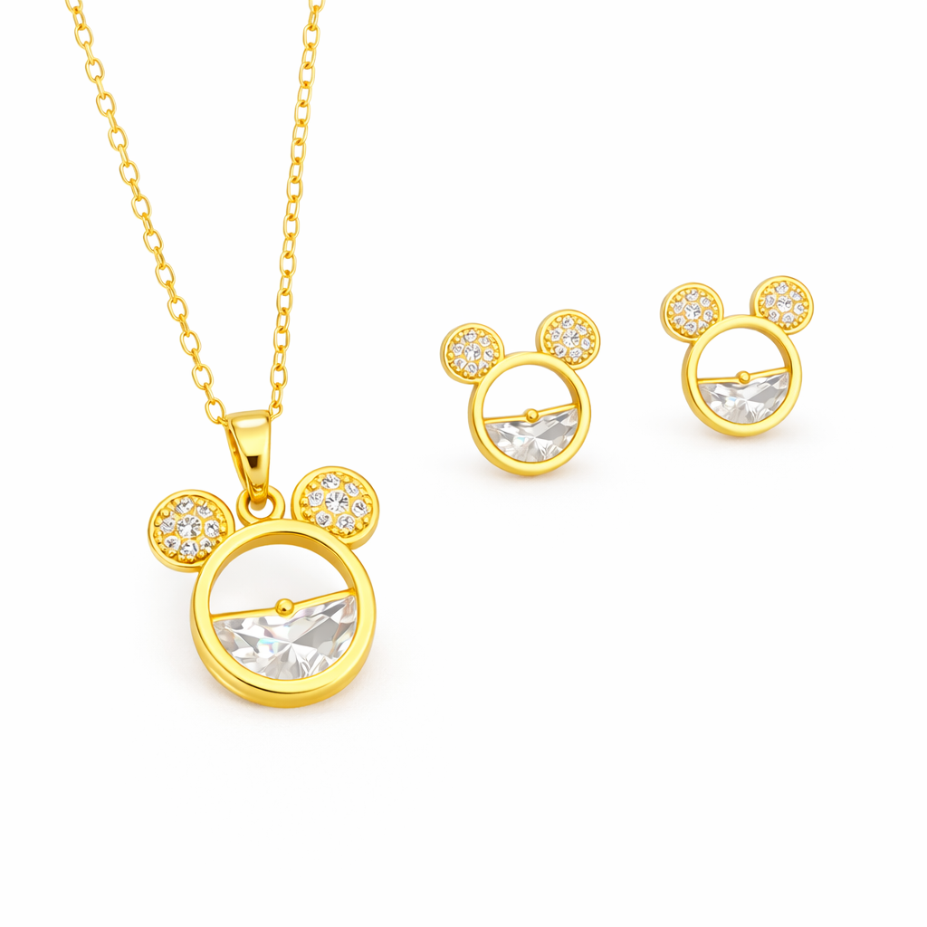 Crystal Mouse Jewelry Set
