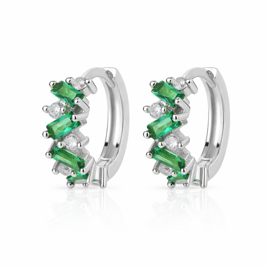 Emerald Spark Huggie Earrings