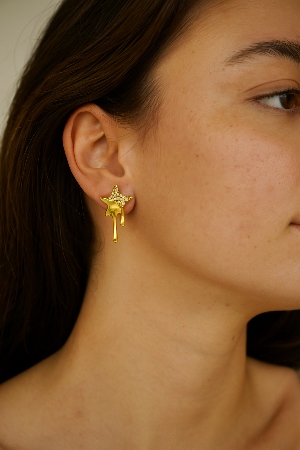 Golden Drip Star Earrings