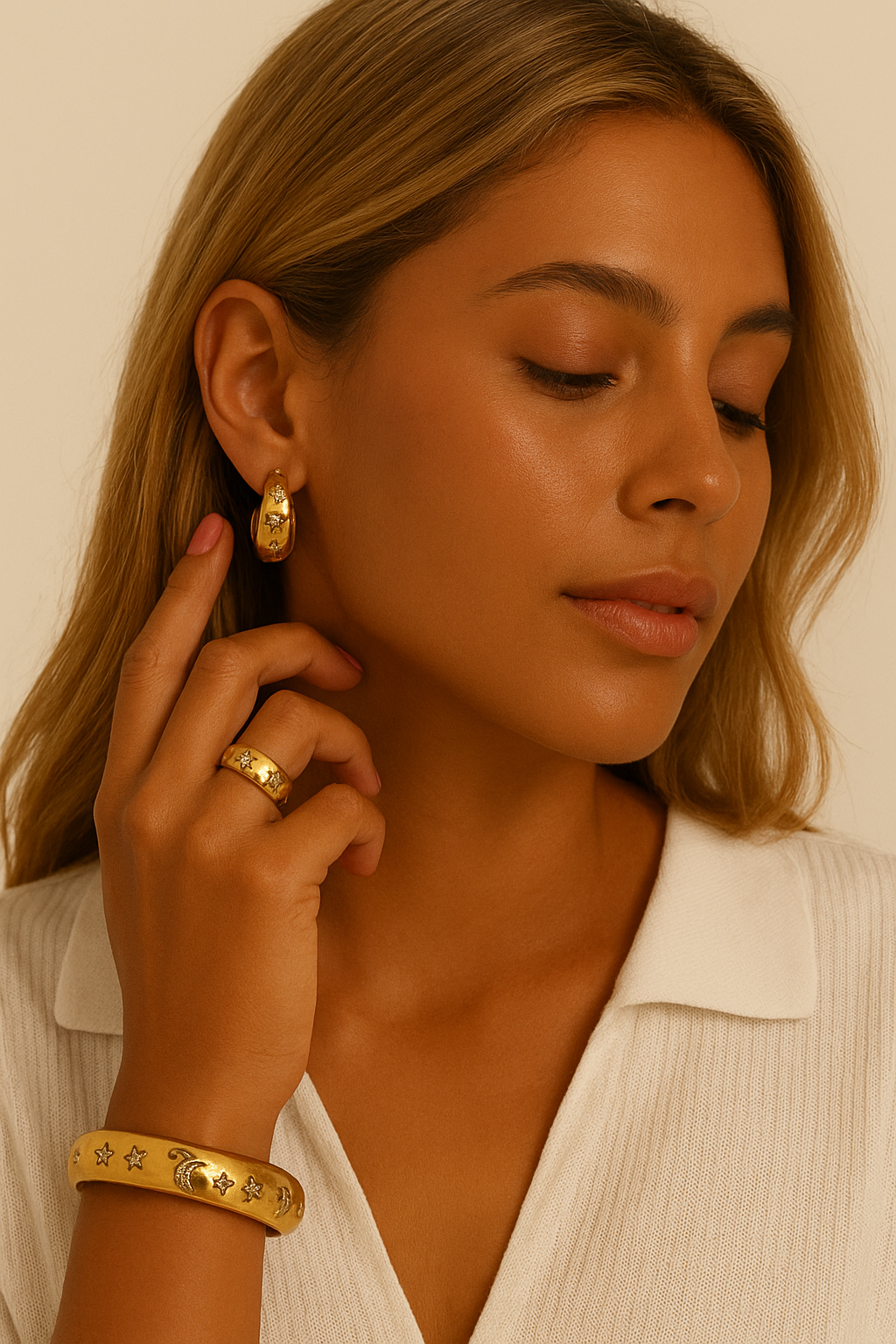 Moon and Star Jewelry Set