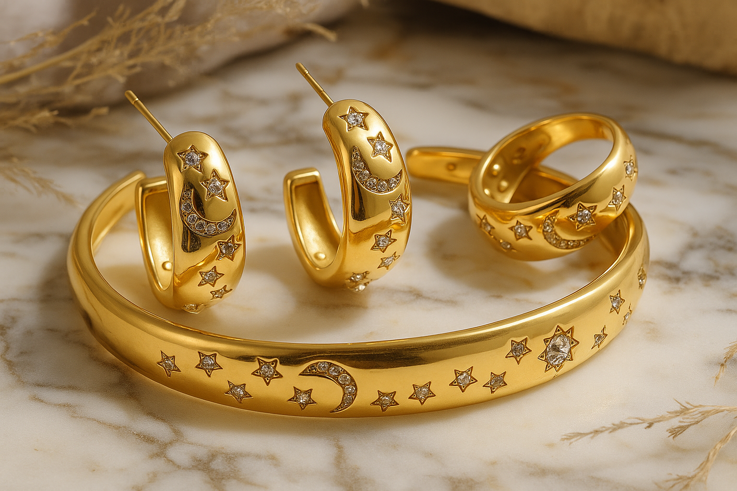 Moon and Star Jewelry Set