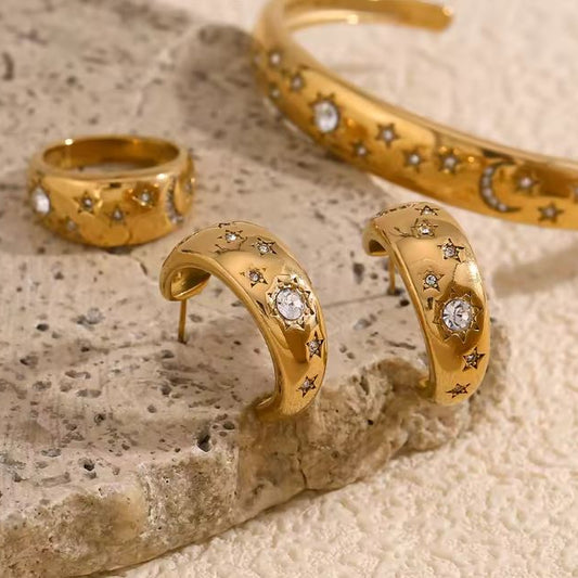 Moon and Star Jewelry Set