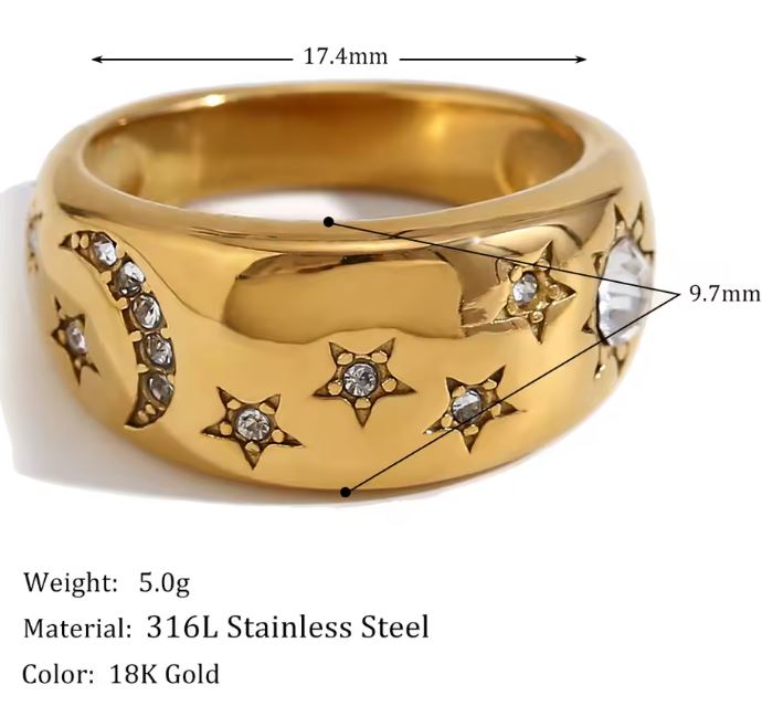 Moon and Star Jewelry Set